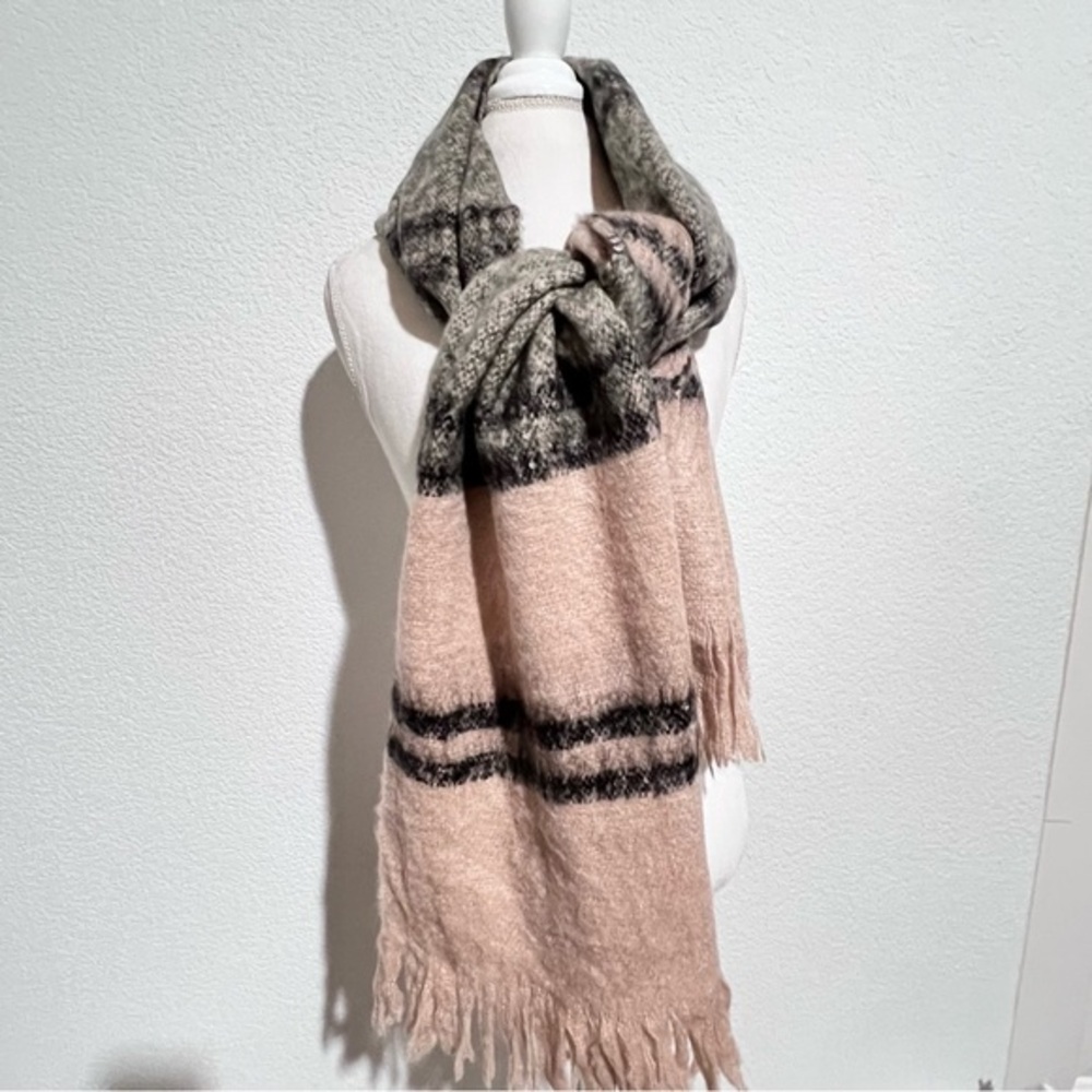 Rising Tide Ally Blush Eco Fabrics Artisan Made Scarf Tassels New